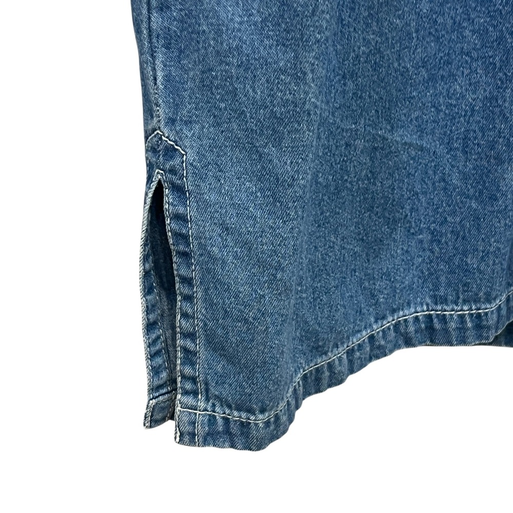 Vintage Bobbie Brooks Denim Shirt Embroidered Beach 18W/20W Coastal Grandma - Picture 4 of 6